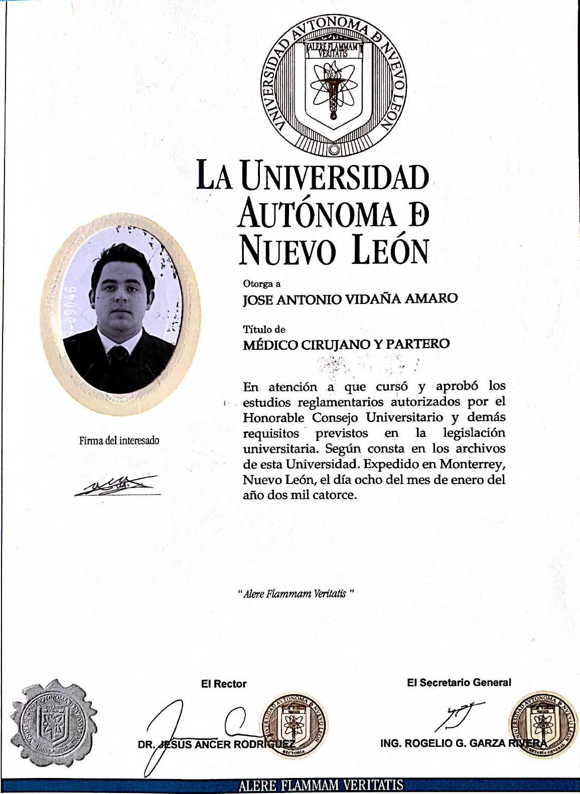 Reconocimiento Antonio Vidaña